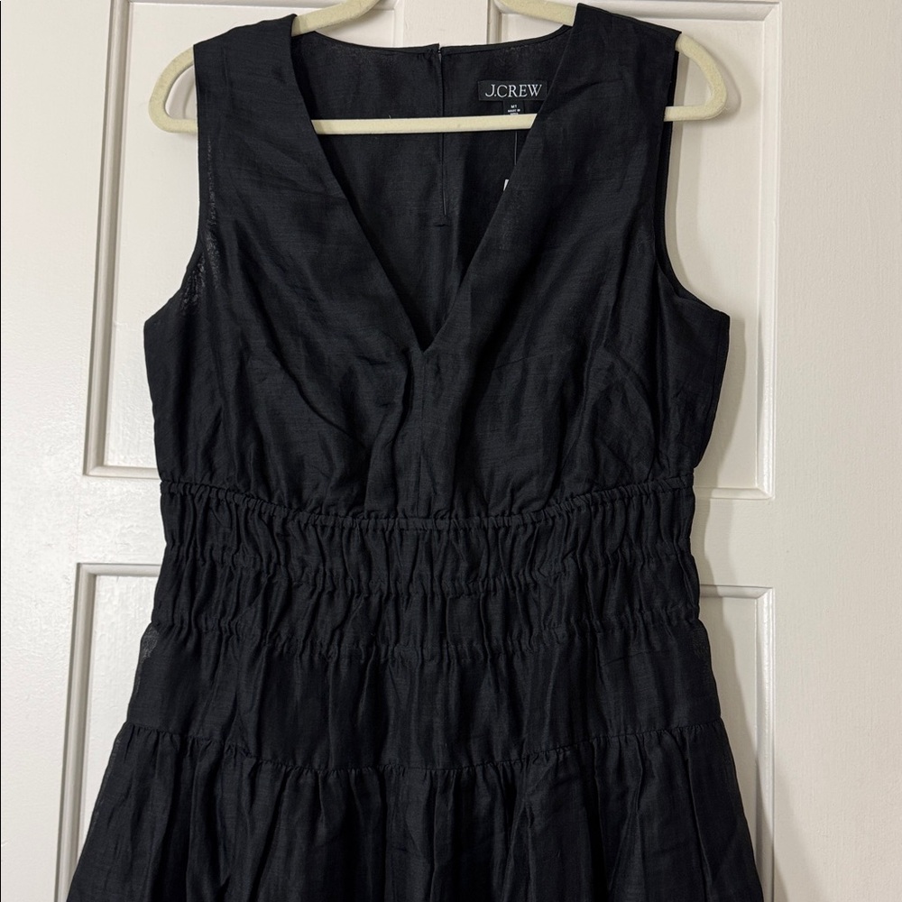 J.Crew Tall Hyacinth V-neck dress in ramie CJ398 - Picture 9 of 11
